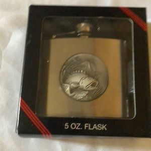 NWT 5 O Z. Flask Stainless Steel with a Fish